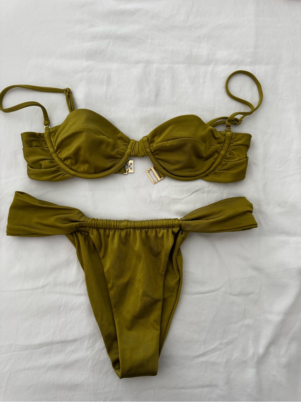 Sommer Swim Olive Green Bandeau Underwire Bikini Set